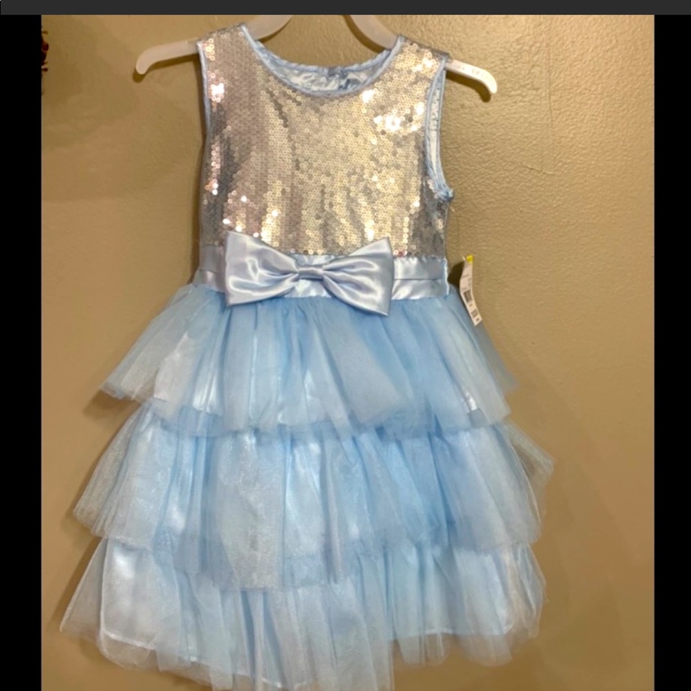 Special Editions Girls Blue Sequined Holiday Dress NEW